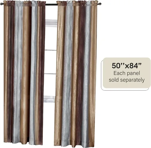 Vista 4 de Achim Home Furnishings - Cenefa en degradé estilo cascada, color chocolate