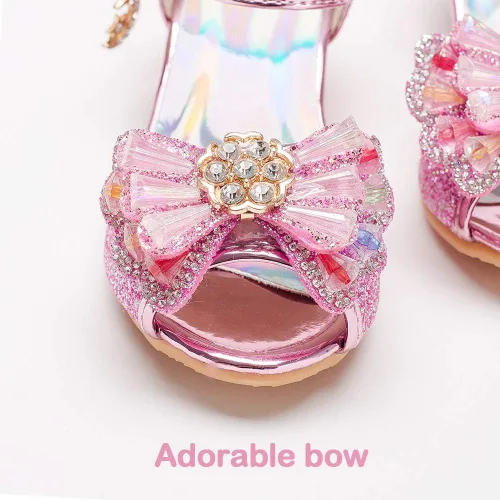 Vista 4 de Osinnme - Sandalias de boda para niña pequeña y grande