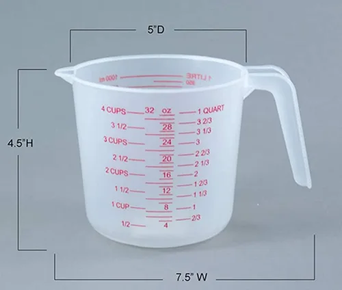 Vista 4 de Taza medidora de plástico de 4 tazas