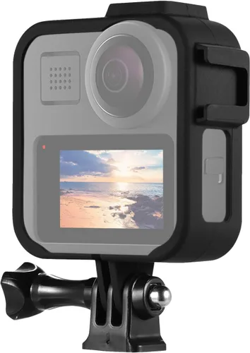 Vista 5 de Andoer Funda de cámara de acción para cámara de plástico con marco protector de carcasa de vlog con soportes dobles de zapata fría para cámara