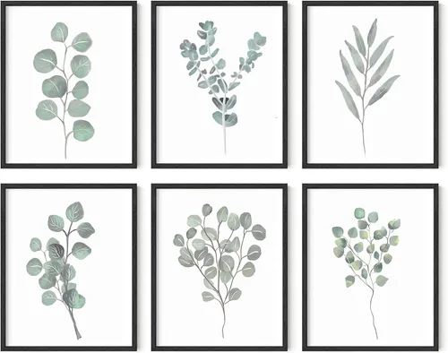 Vista 29 de HAUS AND HUES Pósteres florales y de plantas, juego de 6 impresiones botánicas, arte de pared de flores y plantas, decoración botánica