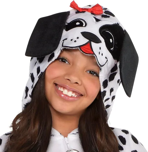 Vista 2 de Suit Yourself - Disfraz de Halloween dálmata para niñas incluye vestido con capucha y calentadores de piernas