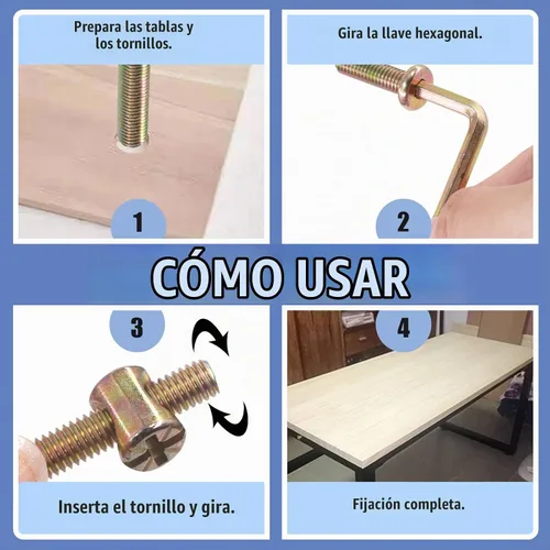 Vista 6 de Glarks Juego de tornillos de cuna M6x20/30/40/50/60/70/3.150 in Kit de tornillos de cuna para cuna de bebé, tornillo de cabeza hexagonal con tuercas