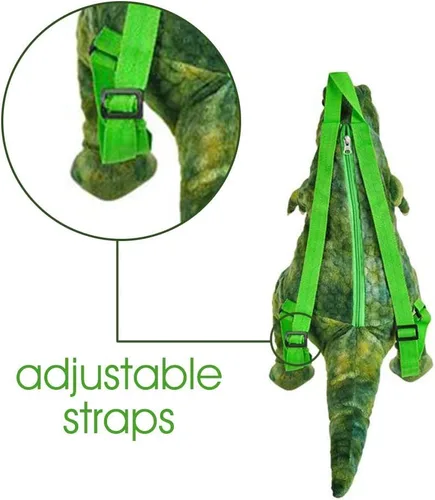 Vista 11 de ArtCreativity Mochila de dinosaurio de felpa, mochilas de animales de peluche de 22 pulgadas en forma de triceratops, bolsa de dinosaurio de peluche