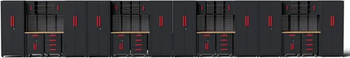 Vista 12 de Juego de taller de esquina, 10 gabinetes de garaje y sistema de almacenamiento con gabinete de esquina, cajones de gabinete, banco de trabajo
