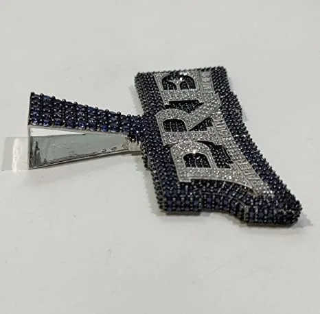Vista 7 de DTJEWELS - Juego de puntas de corte redondo de 3.00 quilates con diamantes y zafiro azul para hombre, con nombre personalizado, plata de ley 925