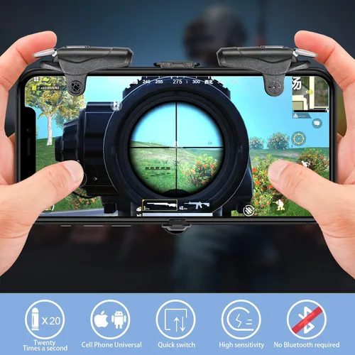 Vista 4 de PUBG Mobile Controller 16 disparos por segundo Auto High Frequency Click Mobile Gaming Controller para PUBGFortniteRules of Survival Gaming Grip