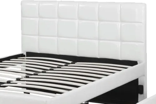 Vista 4 de Benjara Gracious - Cama matrimonial de madera con nido y SQU copetudo HB, color blanco