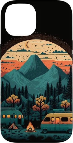 Vista 4 de Funda para iPhone 11 Pro Max Sunset Mountains & Trees para campistas