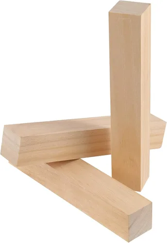 Vista 7 de 8 bloques de tallado de madera de pino de 2 x 2 x 12 pulgadas, rectángulos sin terminar en blanco para tallar bricolaje, arte y manualidades