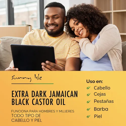 Vista 5 de Aceite de ricino jamaicano Sunny Isle para piel y cuerpo, extra oscuro, bote de 4 onzas Moisturizing, Strengthens, Hair Growth Dry Scalp