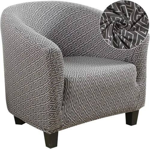 Vista 12 de SearchI Funda Elástica para Silla Club, Fundas Elásticas para Silla Barrel, Fundas Estampadas para Silla Tub, Funda de Elastano Suave para Sillón