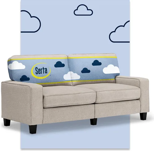 Vista 27 de Serta Palisades Sofás Tapizados para Sala, Sofá de Diseño Moderno, Tela, Beige