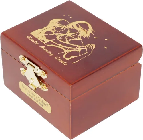 Vista 5 de Youtang Caja musical de madera tallada con espejo para Navidad, cumpleaños, día de San Valentín (movimiento dorado)