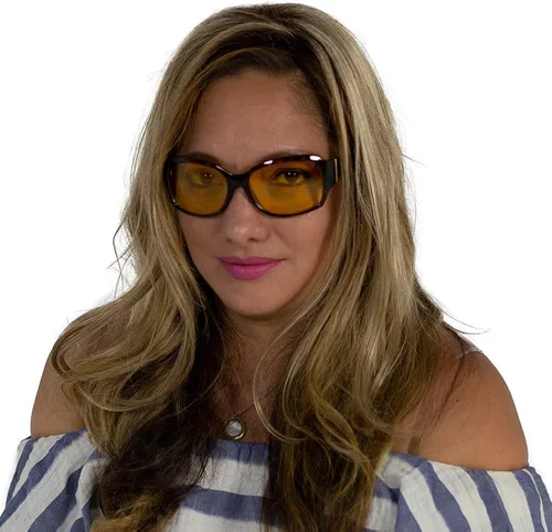 Vista 2 de VITENZI Gafas de visión nocturna para hombres y mujeres, seguridad antirreflejos, para conducir por la noche, color amarillo HD, lentes de sol