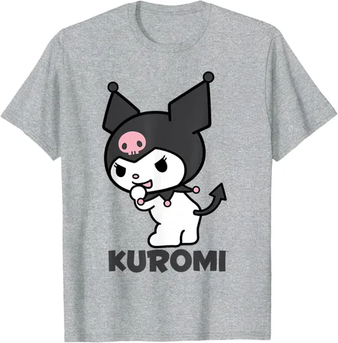 Vista 29 de Sanrio Kuromi - Camiseta con logotipo en la parte trasera Gris Oscuro