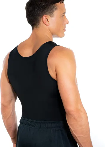 Vista 12 de Esteem Apparel Max - Camiseta de compresión para hombre para el pecho y el cuerpo, moldeadora de vientre, camiseta sin mangas para hombre