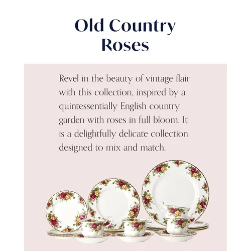 Vista 11 de Royal Albert Old Country Roses – Juego de vajilla de 20 piezas