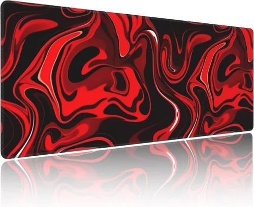 Vista 33 de Alfombrilla de mouse para juegos con diseño de flores y cerezas, base de goma antideslizante, alfombrilla de mouse extendida con bordes cosidos