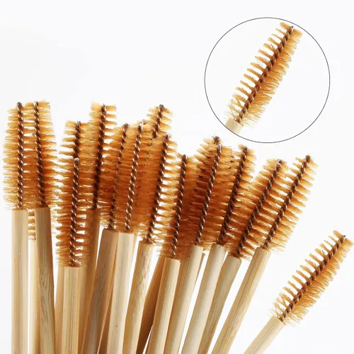 Vista 3 de 100 varitas de rímel desechables, brocha de bambú para extensiones de pestañas, cepillos de cejas para pestañas, kit de maquillaje aplicador