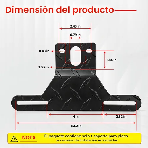 Vista 2 de BFXM Soporte universal para matrícula de remolque, soporte para matrícula