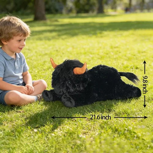 Vista 2 de WDXDSOB Animales de Peluche de Vaca Highland con Peso 4.2 Libras Peluche de Vaca Highland con Peso para Niños y Adultos Almohada de Juguete