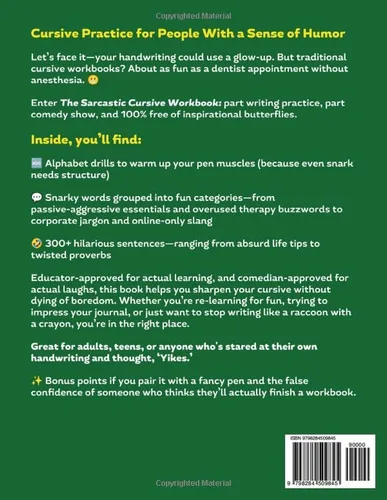 Vista 2 de Sarcastic Cursive Handwriting Workbook for Adults Improve your handwriting with a penmanship workbook thats funny. 200 Pages of Handwriting Practice