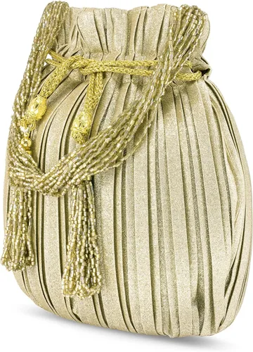 Vista 6 de Aheli Potli Bags for Women Evening Bag Clutch Ethnic Bride Purse with Drawstring (P63)