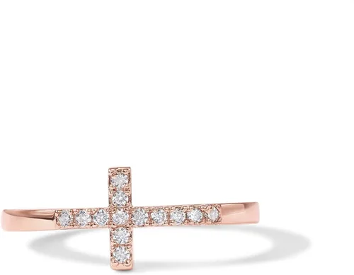 Vista 3 de PAVOI Anillo de cruz chapado en oro de 14 quilates Anillo de compromiso de eternidad para ella Anillo de boda infinito
