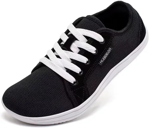 Vista 7 de HOBIBEAR - Zapatos minimalistas para mujer y hombre de suela cero, tenis de moda de horma ancha, con sensación de ir descalza Todo negro