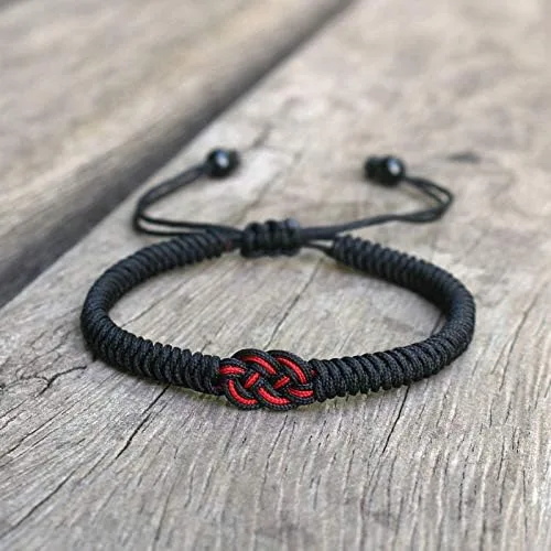 Vista 4 de RINHOO Forever Lovers - Juego de 2 pulseras de acero inoxidable con infinitos, cuerda trenzada de cuero, pulsera de muñeca ajustable de 7 a 9