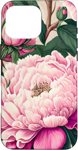 Vista 19 de Funda con diseño artístico de peonía rosa para iPhone 16
