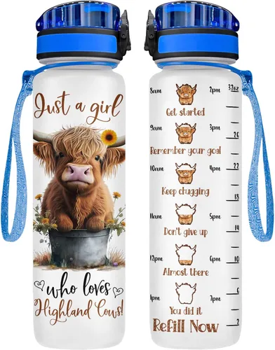 Vista 13 de 34HD Axolotl - Botella de agua de 32 onzas, bonita botella motivacional para mujer, botella de gimnasio con marcador de tiempo, regalo