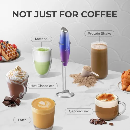 Vista 57 de Zulay Milk Boss Espumador de leche potente manual, hace espuma para latte, batidor para mezclar bebidas, café, miniespumador para capuchino, frappé