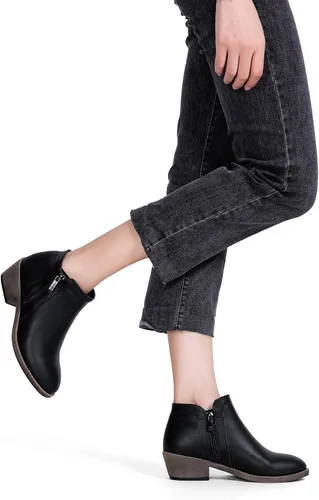 Vista 7 de Jeossy Botas de tobillo clásicas 9618 para mujer, botas de tacón grueso sin cordones para mujer