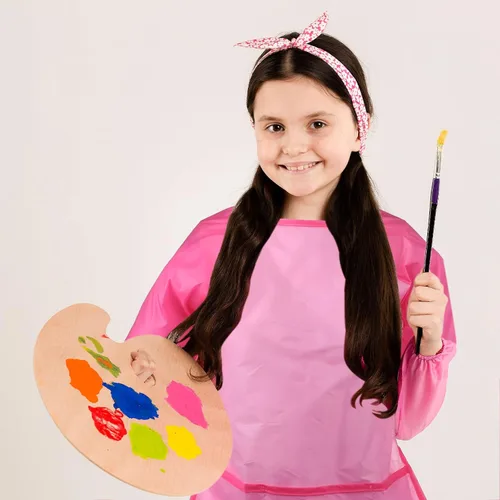 Vista 4 de Giantree 2 delantales de pintura para niños, impermeables, para niños de 5 a 8 años, pintura para cocinar y hornear