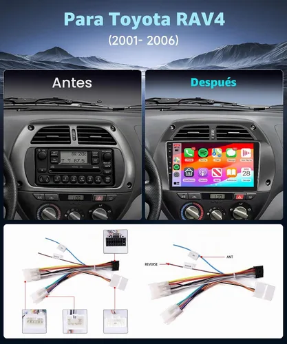 Vista 2 de Radio de coche Android 15 para Toyota RAV4 2001 2002 2003 2004 2005 2006