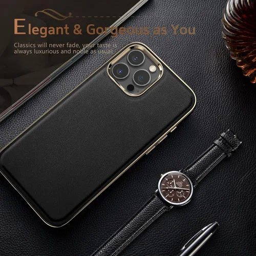 Vista 5 de LOHASIC Funda magnética diseñada para iPhone 14 Pro, cuero clásico [compatible con Mag-Safe] con forro de microfibra, fundas protectoras de cuerpo