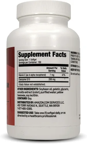 Vista 2 de Amazon Basics Cápsulas blandas CoQ10 de liberación rápida, 200 mg, 150
