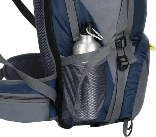 Vista 7 de WoneNice Mochila de senderismo impermeable de 50L (45+5) - Mochila deportiva al aire libre con cubierta de lluvia