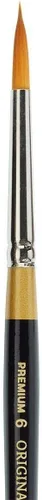 Vista 4 de KINGART Premium Original Gold Juego de 3 pinceles florales, pelo sintético dorado Taklon para acrílico, acuarela y aceite, mango corto, 9930-6, 10