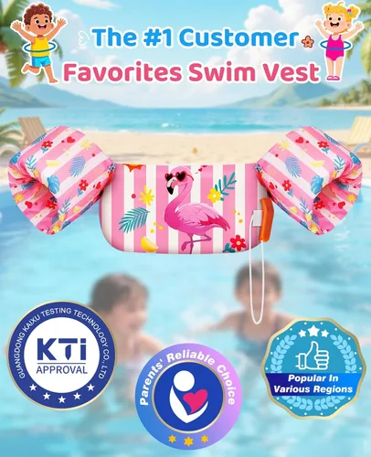 Vista 16 de HeySplash Swim Vest for Kids, Puddle Float Jumper with Safety Buckle