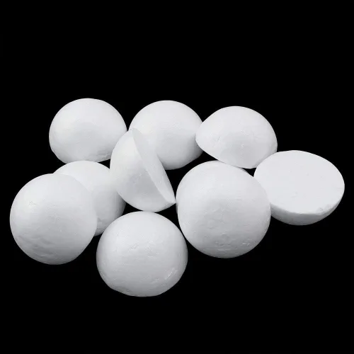 Vista 4 de 10 bolas de espuma blanca de 2 pulgadas, semiredondas, semiredondas, bolas de Navidad, decoración de boda, decoración de arte de bricolaje