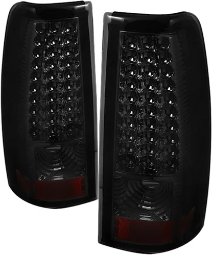Vista 2 de Spyder Auto ALT-ON-CS03-LED-RC Chevy Silverado 1500/2500/3500 y GMC Sierra 1500/2500/3500 Luz trasera LED Roja/Transparente, mediana Rojo (Red Clear)