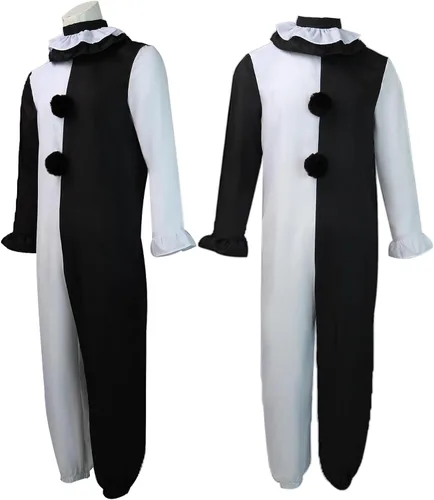 Vista 2 de Disfraz de payaso artístico para niños con máscara sangrienta, traje de Trajes para niños