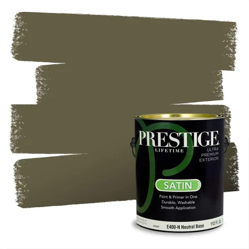 Vista 71 de Prestige Paints - Pintura exterior e imprimación en uno, 1 galón, plano, compatibilidad comparable con el color menta «Whipped Mint» de Behr