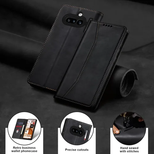 Vista 7 de Jasonyu Funda tipo cartera con tapa para Nothing Phone 4a 5G, funda magnética de cuero con tarjetero, función atril, funda protectora duradera