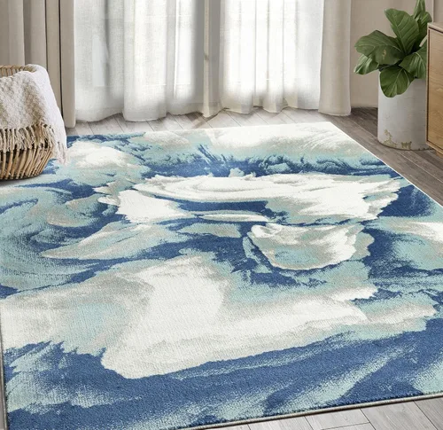 Vista 8 de Abani Rugs - Alfombra moderna de 2 x 3 pies, diseño floral en blanco y negro, alfombra 3D geométrica contemporánea, colección Arto
