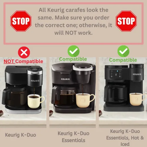 Vista 4 de Reemplazo de jarra de café de 12 tazas para cafeteras Keurig K-Duo Essentials y K-Duo Essentials Hot & Cold Brewer Models (K-Duo ESSENTIALS)