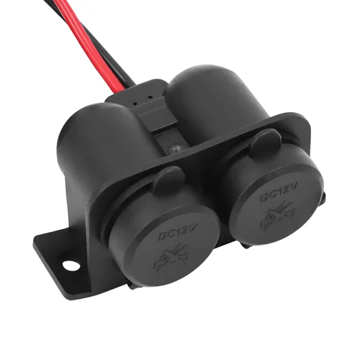 Vista 8 de Enchufe del encendedor de cigarrillos DC 12V con fusible de hoja 15A 2 Socket Cigarette Lighter Splitter Female, Power Outlet Waterproof Cable